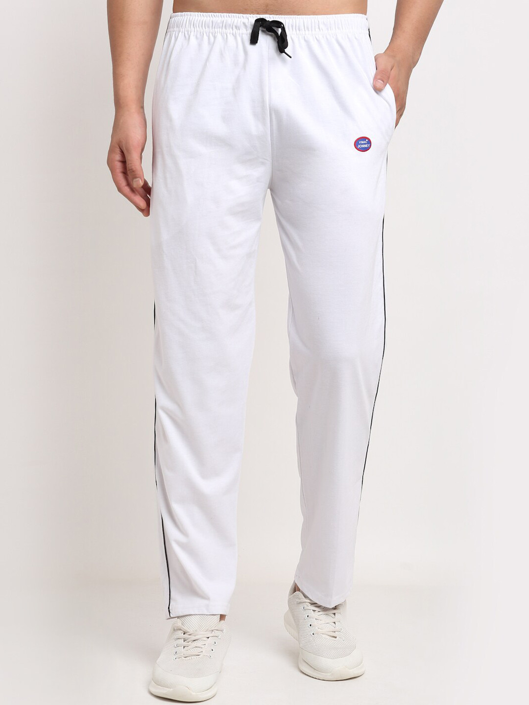 Buy VIMAL JONNEY Men White Solid Track Pants Track Pants for Men