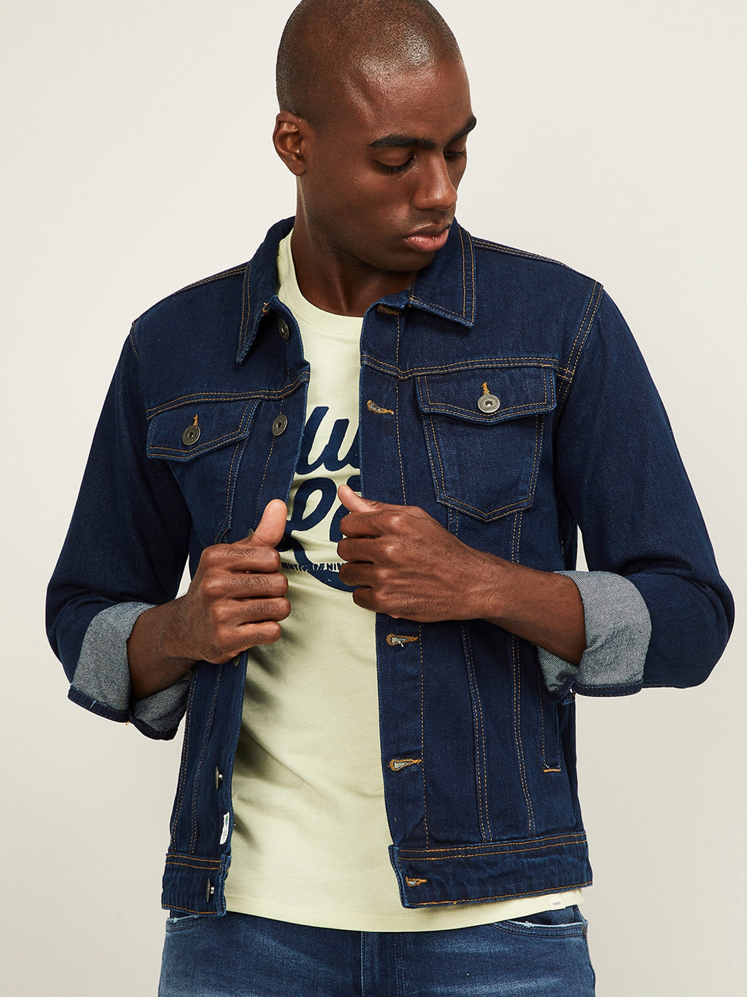 Buy Forca Men Blue Lightweight Denim Jacket Jackets for Men 15799956