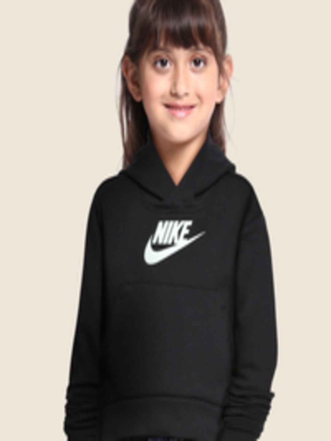 Buy Nike Girls Black NSW CLUB Hooded Sweatshirt - Sweatshirts for Girls ...