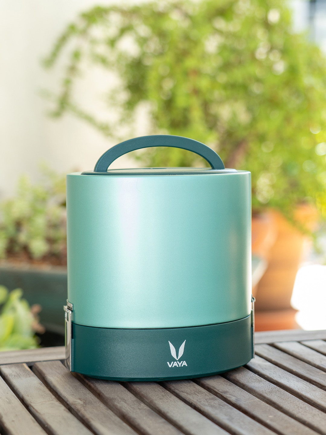 Buy Vaya Teal Solid Stainless Steel Lunch Box 1000ml Lunch Box for