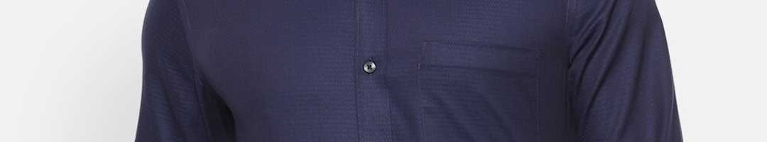 Buy Louis Philippe Men Navy Blue Opaque Pure Cotton Formal Shirt ...