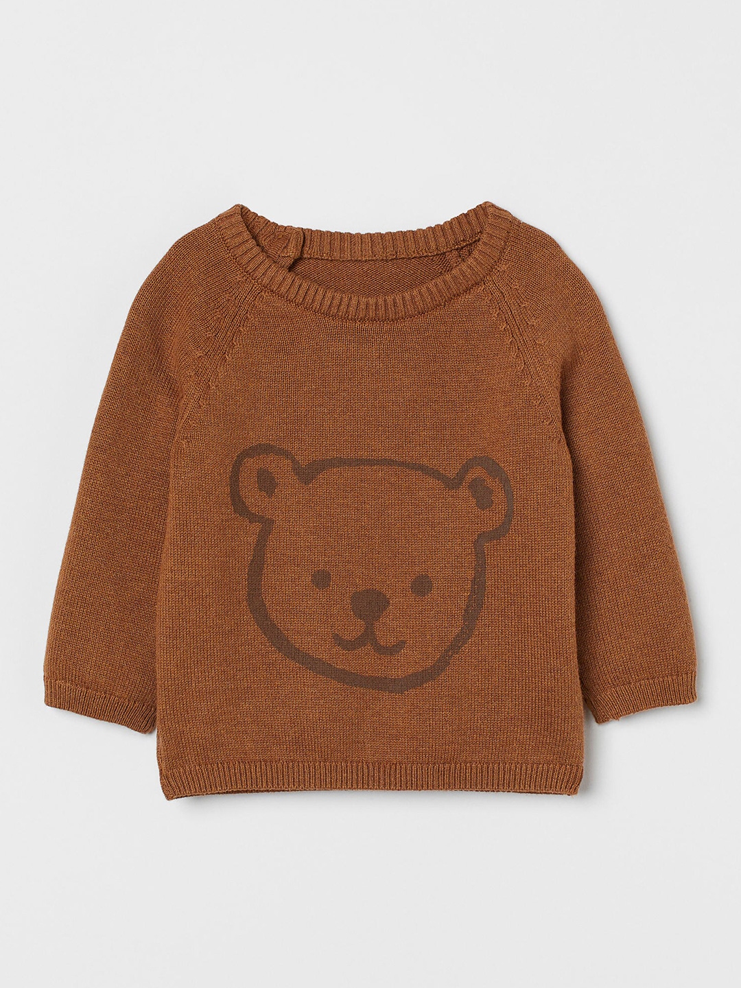 Buy H&M Boys Brown Teddy Bear Printed Knitted Jumper - Sweaters for Boys 15809336 | Myntra