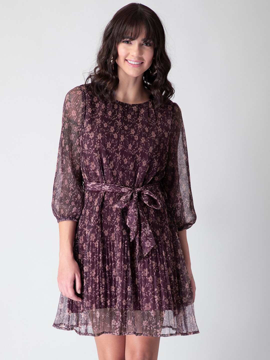 Buy FabAlley Maroon Floral Dress Dresses for Women 15811528 Myntra