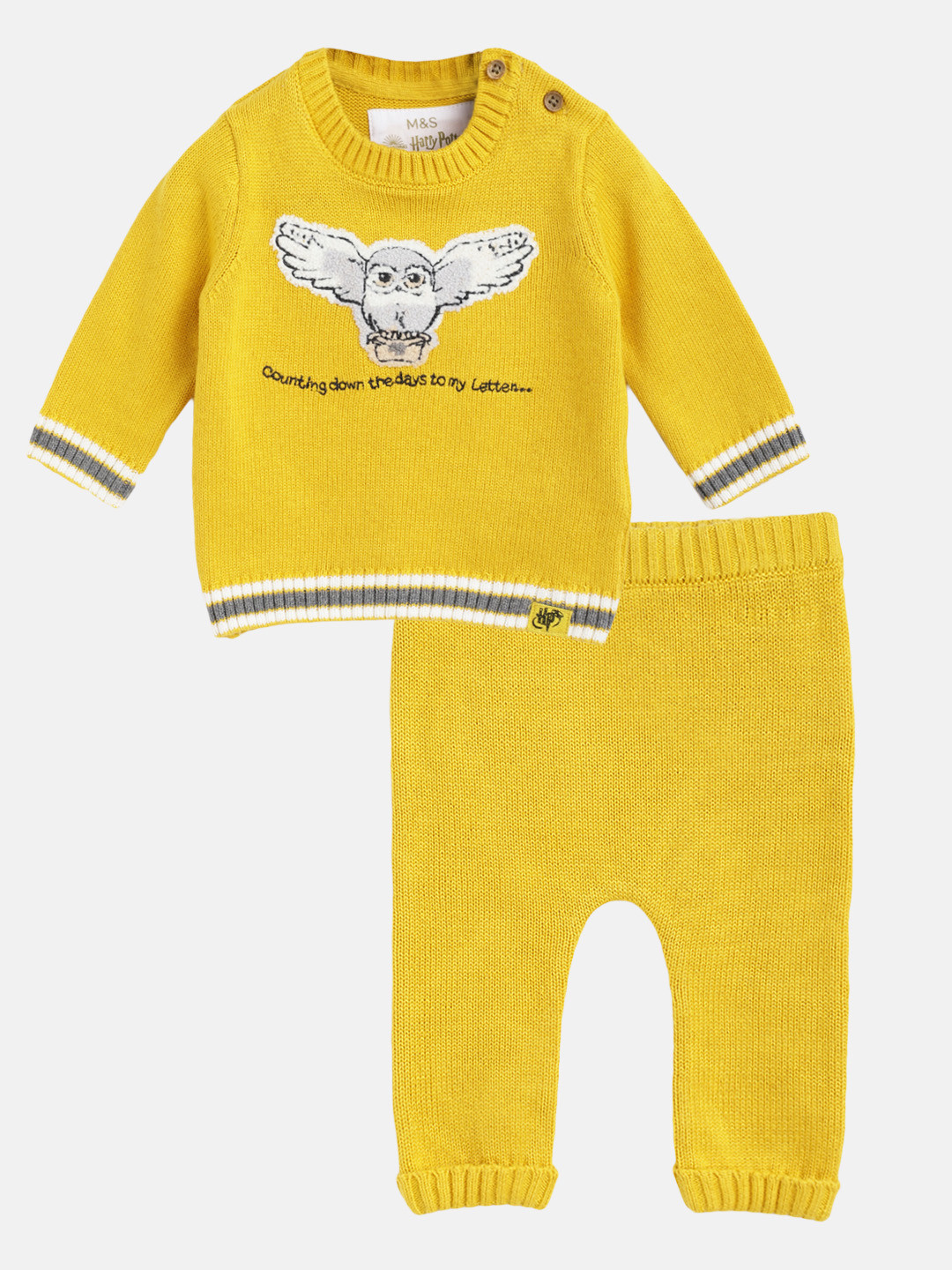 Buy Marks & Spencer Infant Kids Mustard Yellow & White Hedwig Applique
