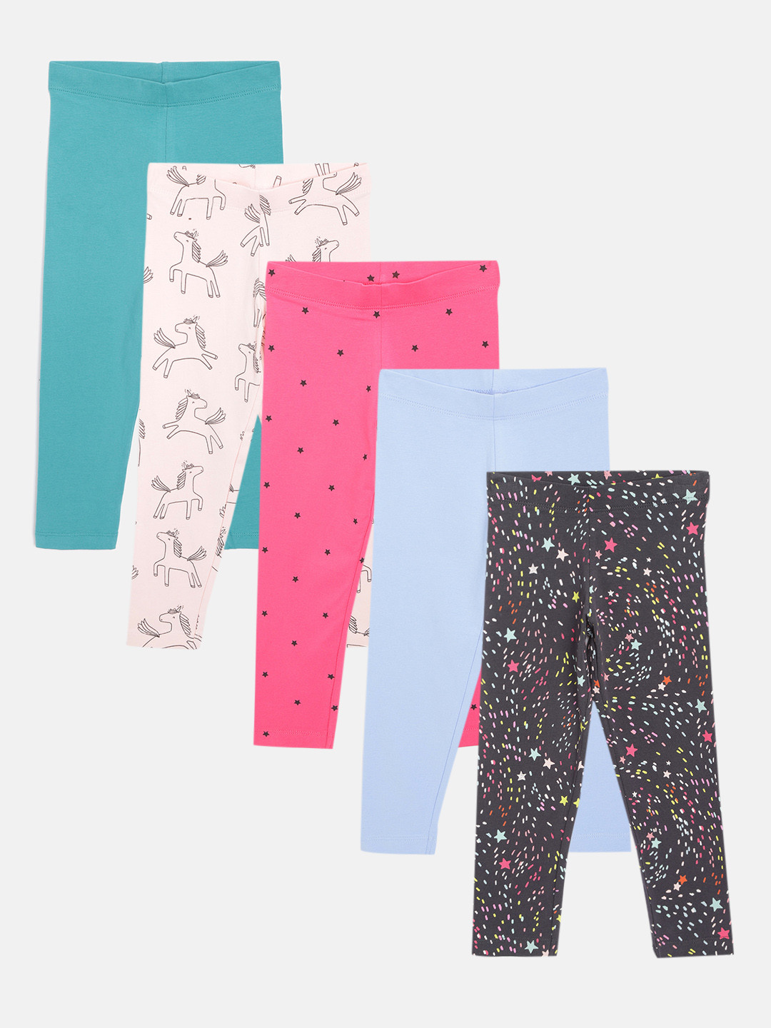 Buy Marks & Spencer Girls Pack Of 5 Ankle Length Leggings Leggings