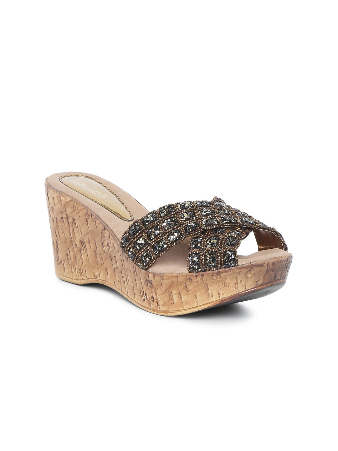 Buy Catwalk Women Bronze Toned Heeled Wedges Heels for Women 1581426