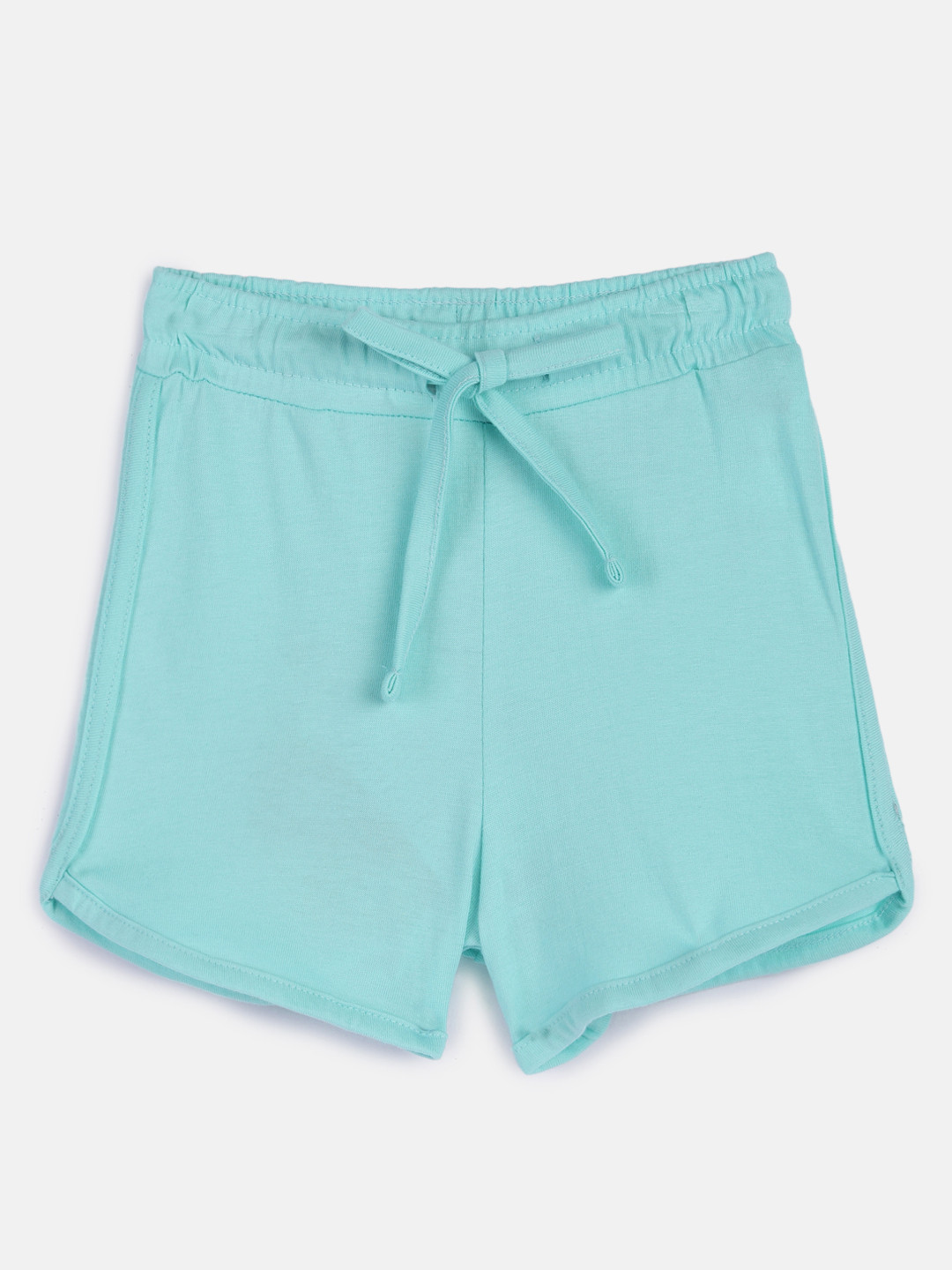 Buy HERE&NOW Girls Turquoise Blue Pure Cotton Regular Shorts Shorts