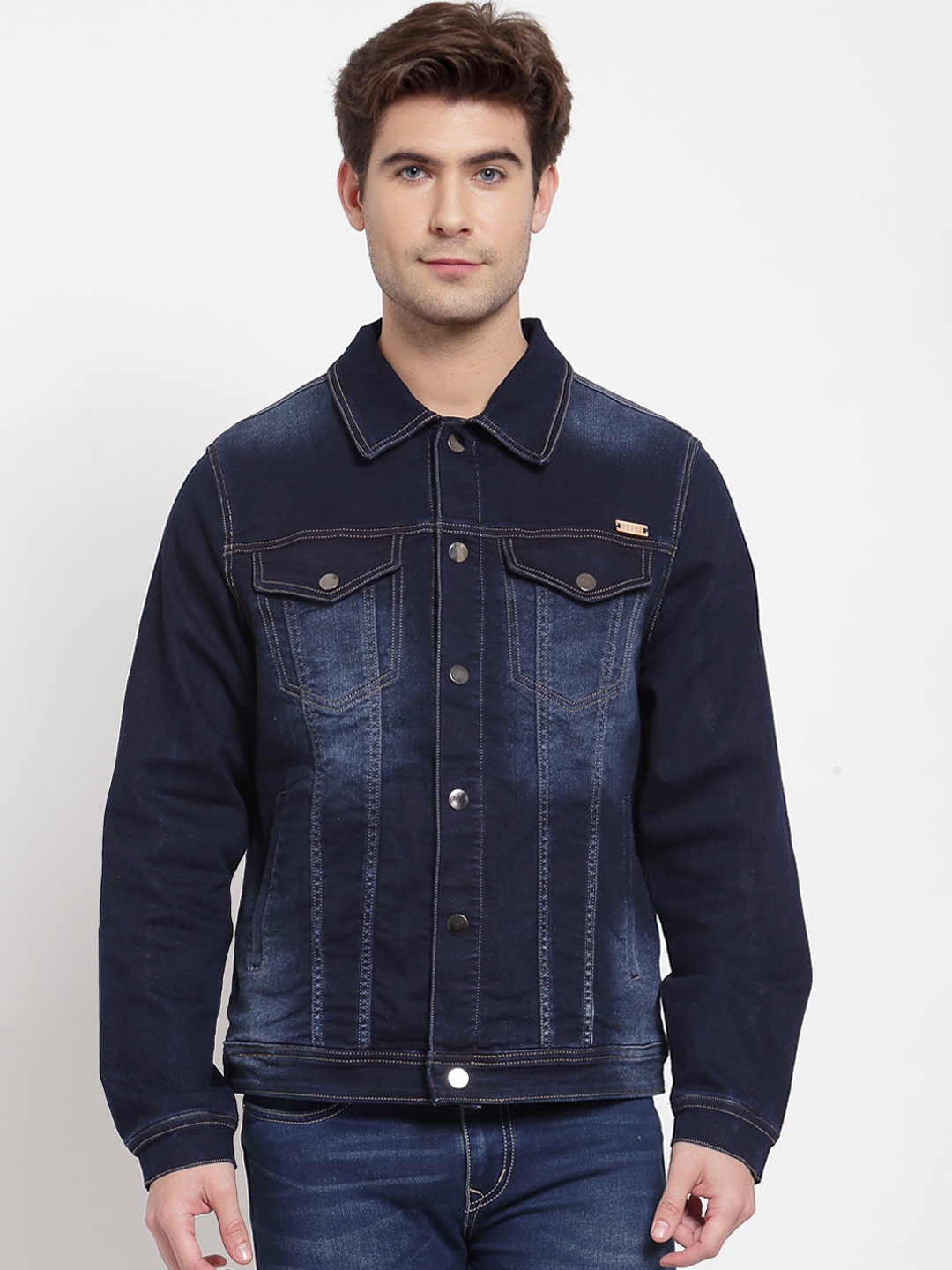 Buy FEVER Men Blue Washed Denim Jacket - Jackets for Men 15814540 | Myntra