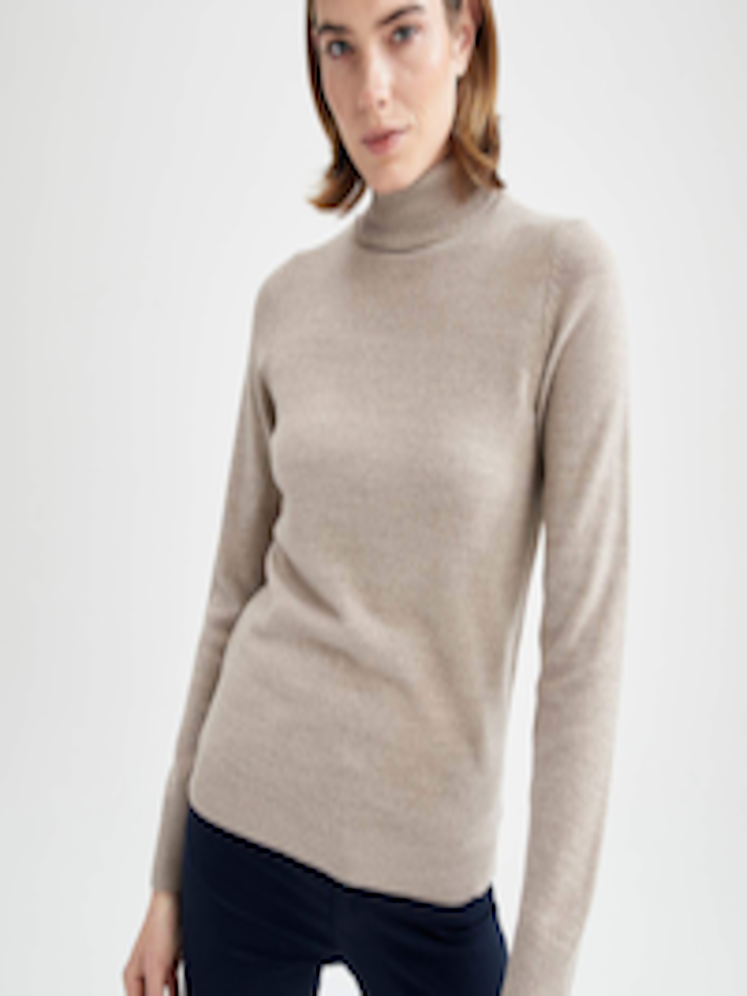 Buy DeFacto Women Beige Solid Pullover - Sweaters for Women 15820724 ...