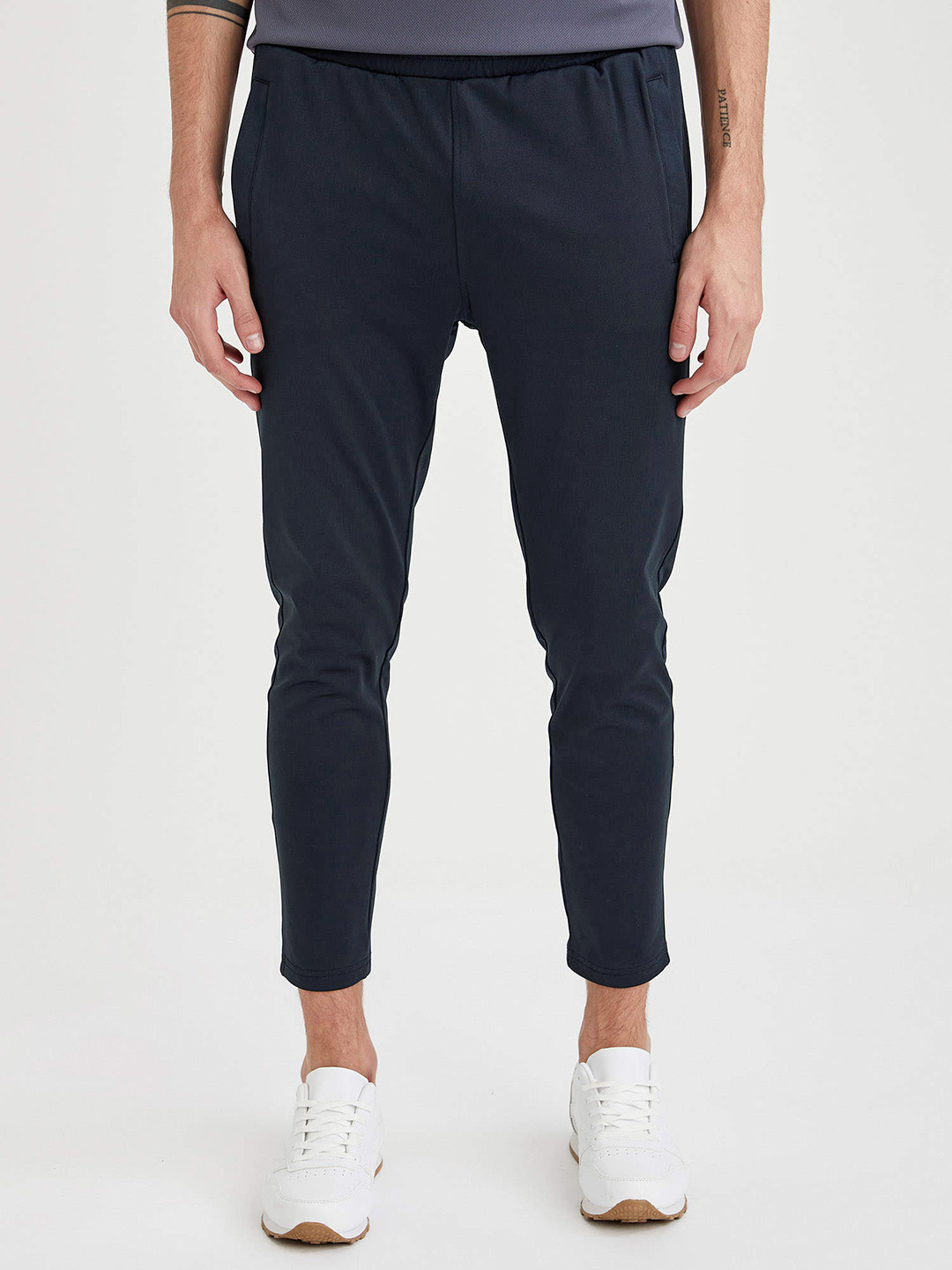 Buy DeFacto Men Navy Blue Solid Slim Fit Track Pants Track Pants for