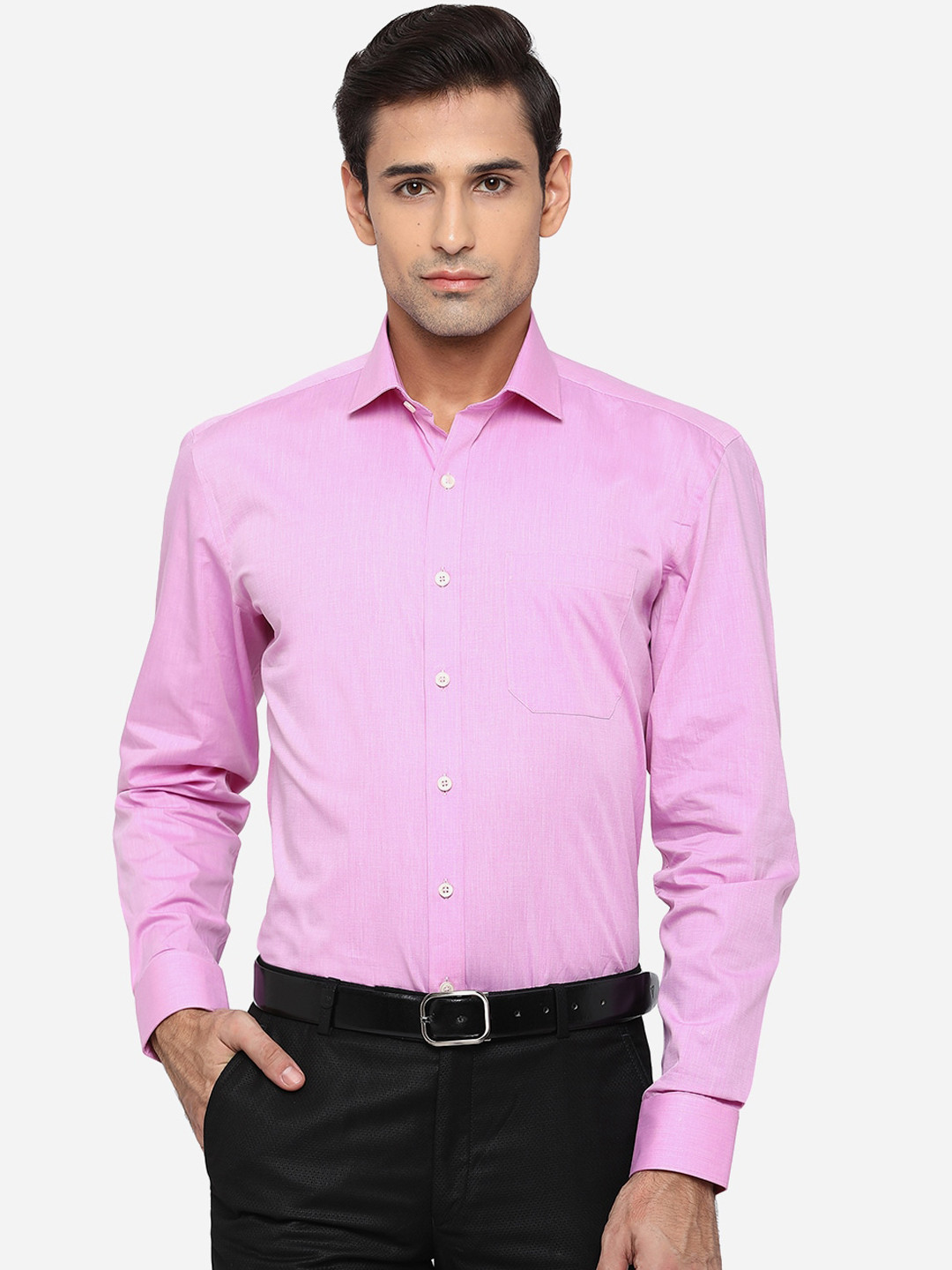 Buy JADE BLUE Men Pink Opaque Formal Shirt Shirts for Men 15824262