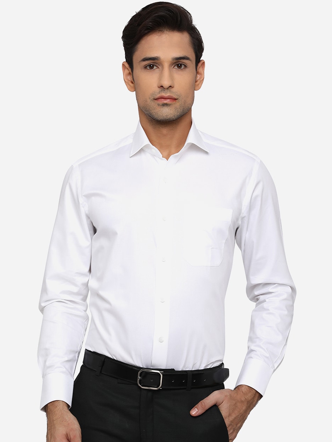 Buy METAL Men White Slim Fit Opaque Formal Shirt - Shirts for Men ...