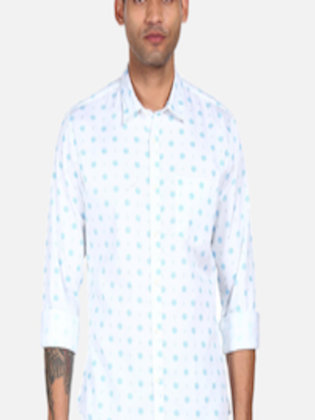 Buy AD By Arvind Men White Floral Opaque Printed Cotton Casual Shirt ...