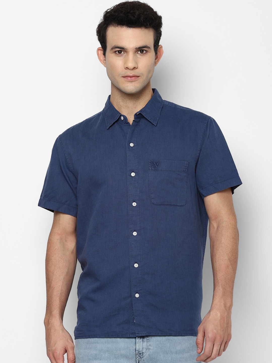 Buy AMERICAN EAGLE OUTFITTERS Men Blue Solid Casual Regular Fit Shirt ...