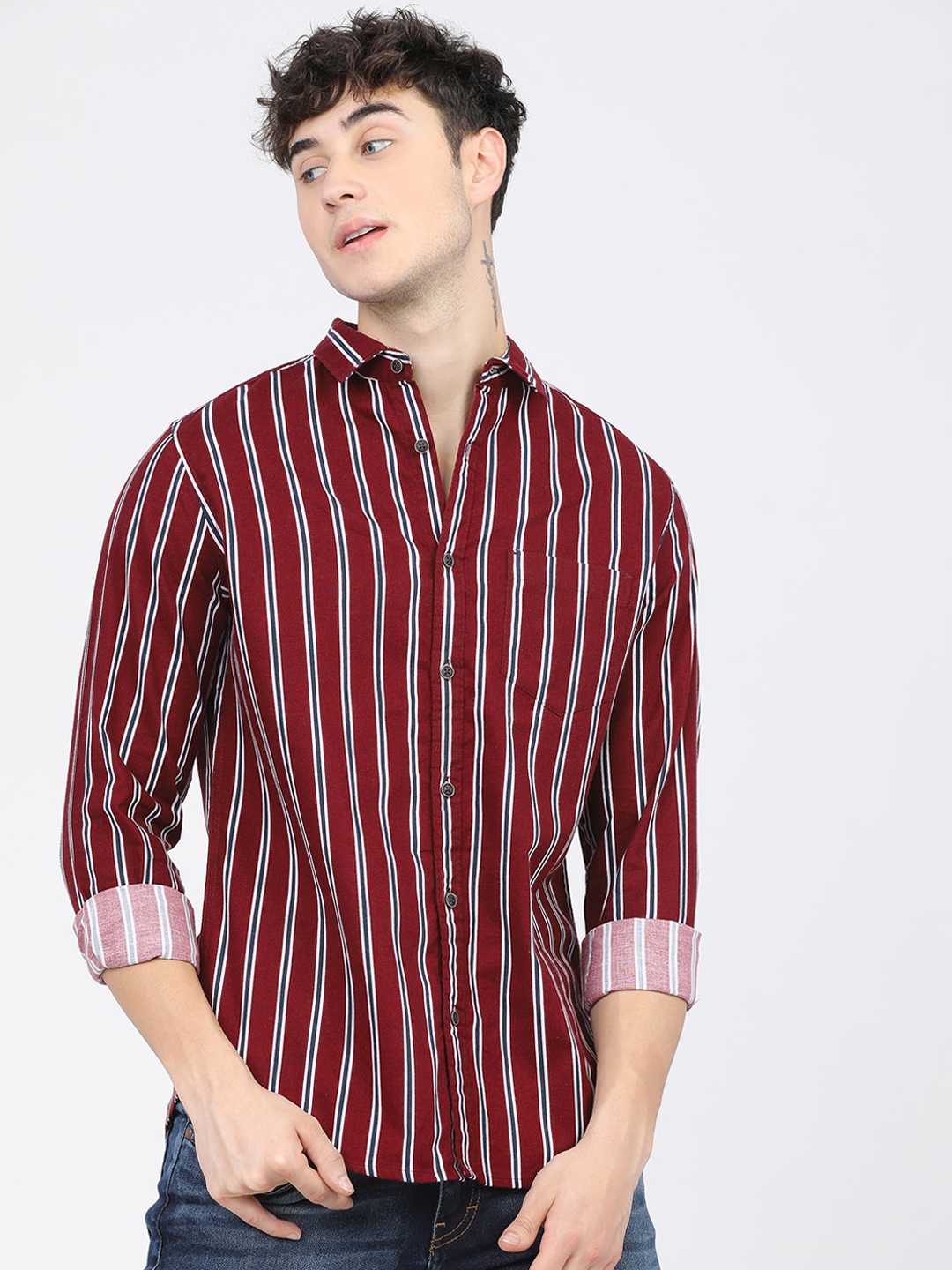 Buy KETCH Men Slim Fit Striped Casual Shirt - Shirts for Men 15830100 