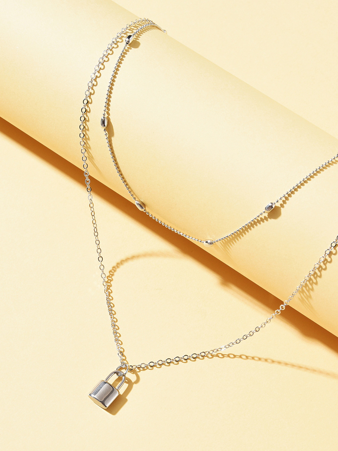 Myntra silver necklace Clearance