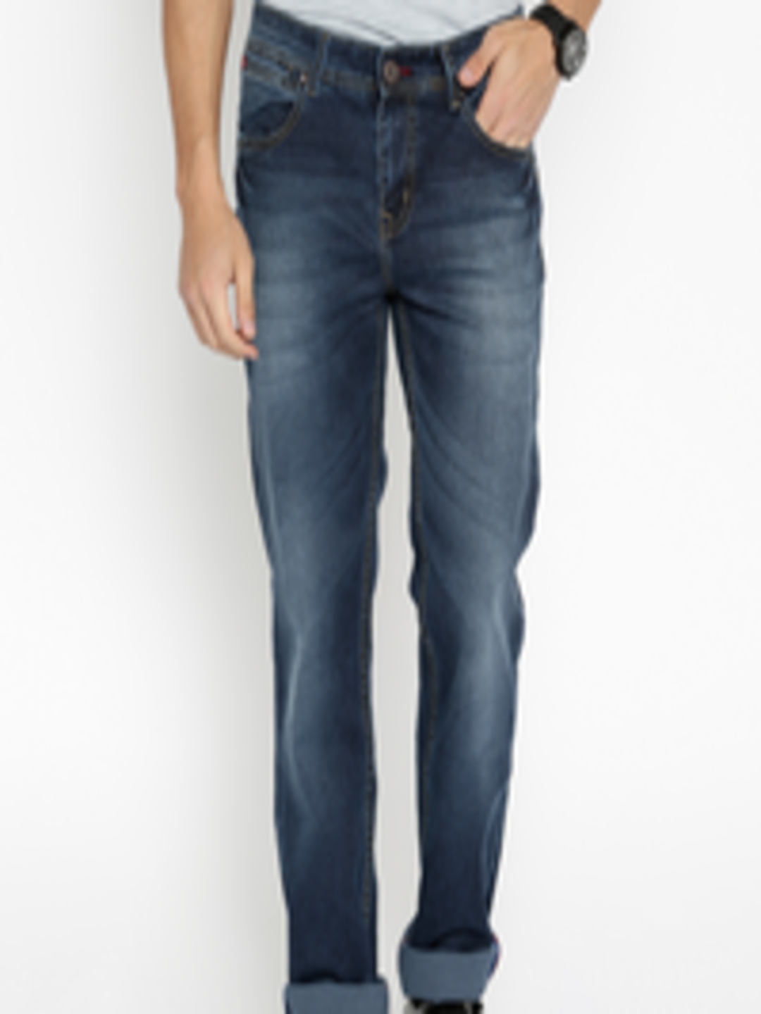Buy Lee Cooper Men Blue Straight Fit Mid Rise Jeans - Jeans for Men ...