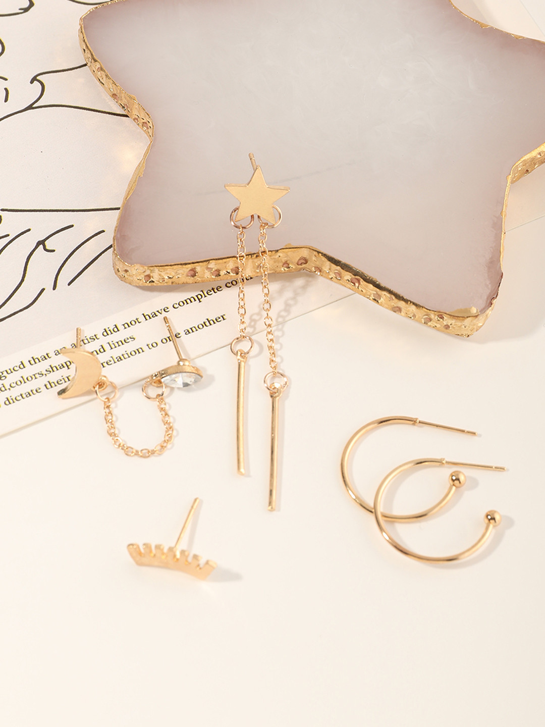 Buy URBANIC Set Of 4 Gold Toned Earrings Earrings for Women 15832932