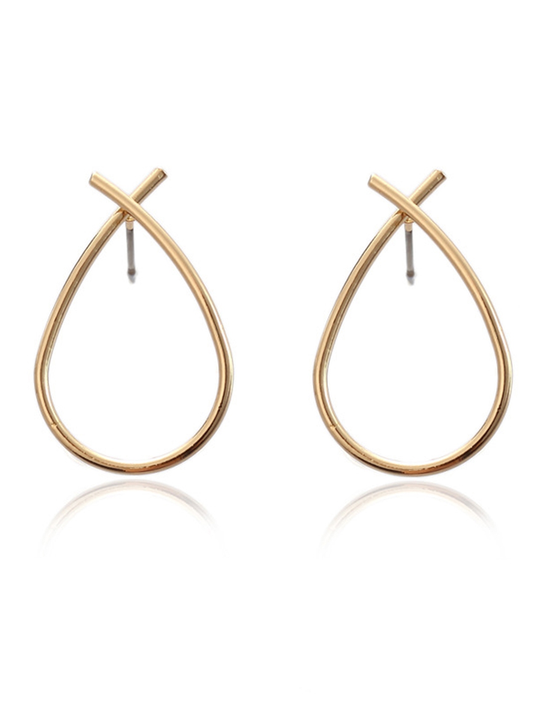 Buy Urbanic Gold Toned Teardrop Shaped Drop Earrings Earrings For