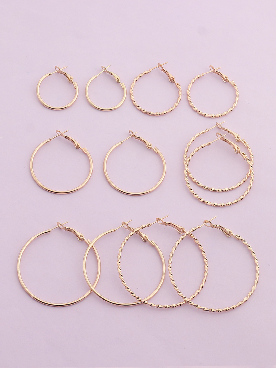 Buy URBANIC Set Of 6 Gold Toned Hoop Earrings Earrings for Women