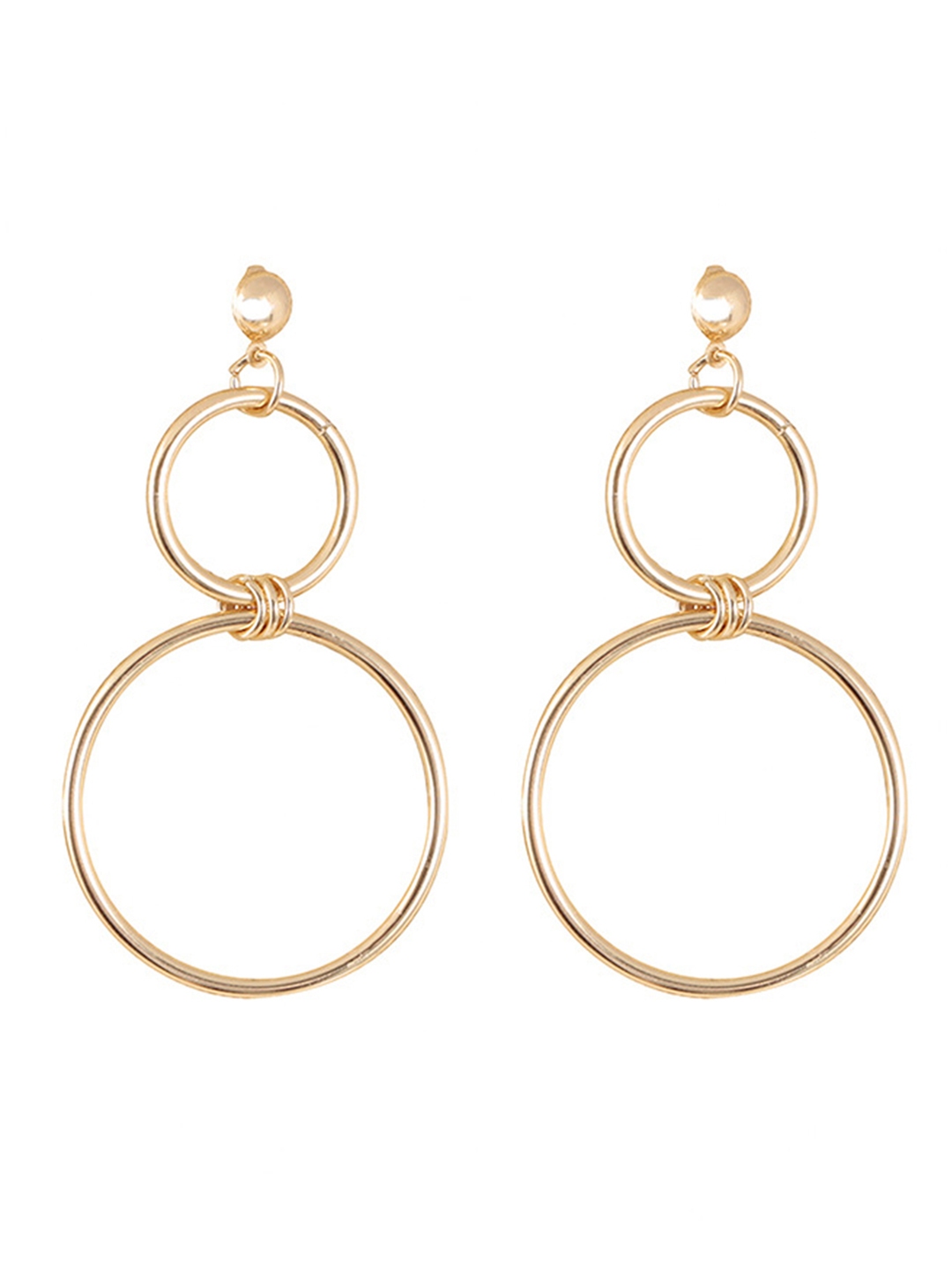 Buy Urbanic Gold Toned Circular Drop Earrings Earrings For Women