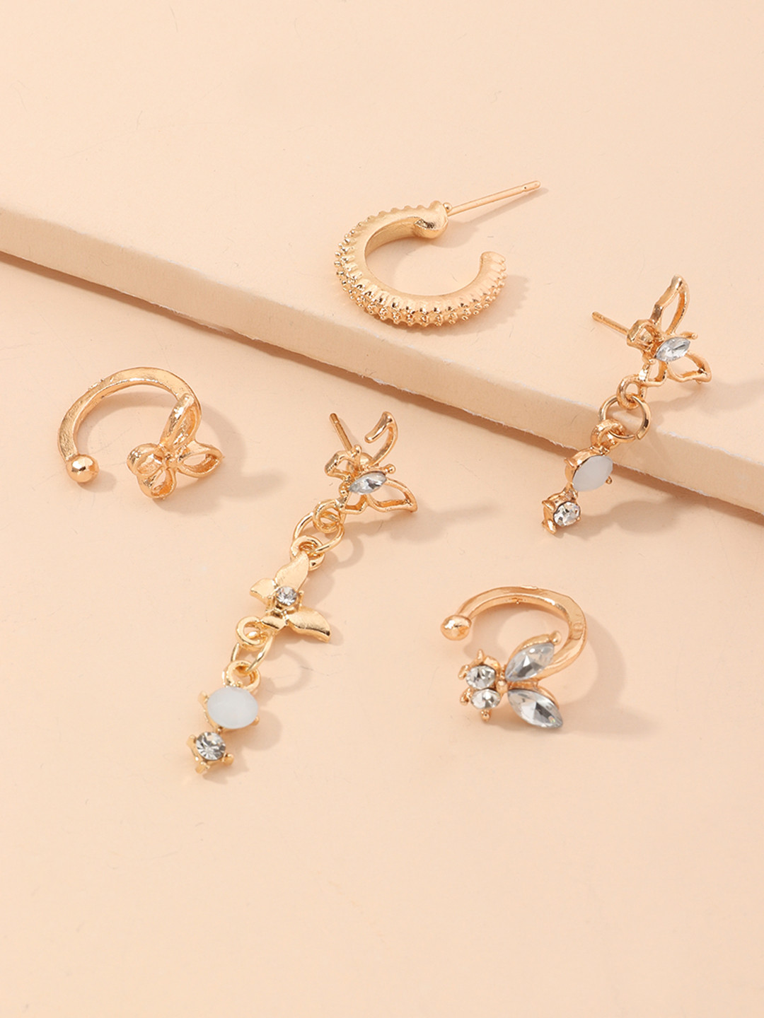 Buy URBANIC Set Of 5 Gold Toned Earrings Earrings for Women 15833680