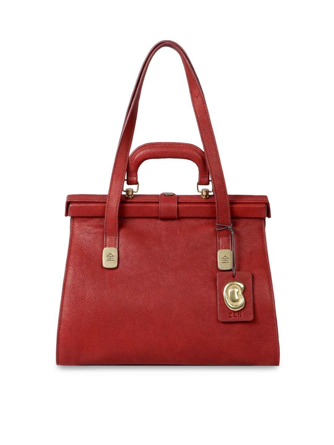Buy Hidesign Red Leather Structured Handheld Bag - Handbags for Women ...