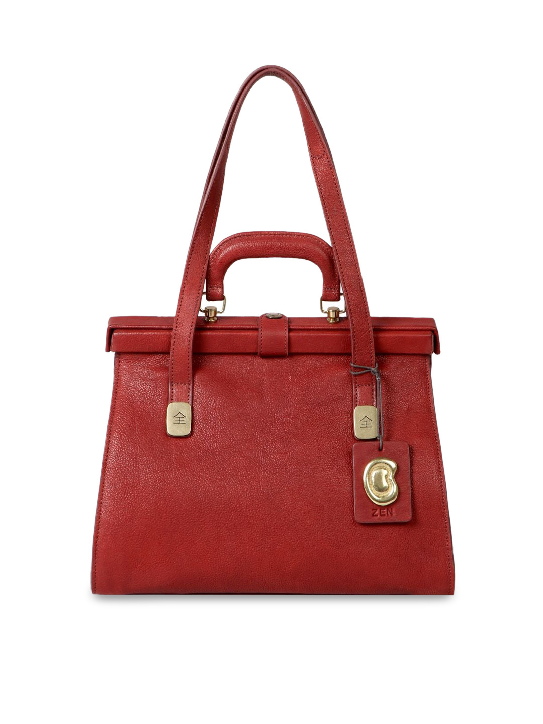 Buy Hidesign Red Leather Structured Handheld Bag Handbags for Women