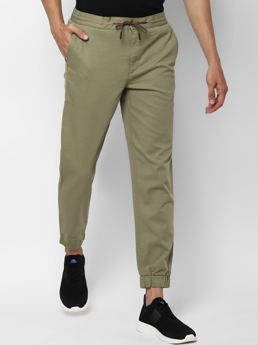 Buy FOREVER 21 Men Olive Green Joggers Trousers for Men 15835354 Myntra