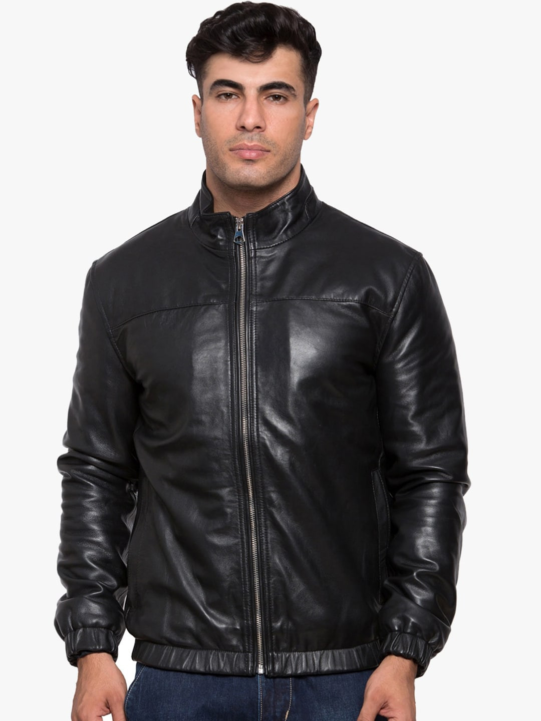 Buy Justanned Men Black Outdoor Leather Jacket Jackets for Men