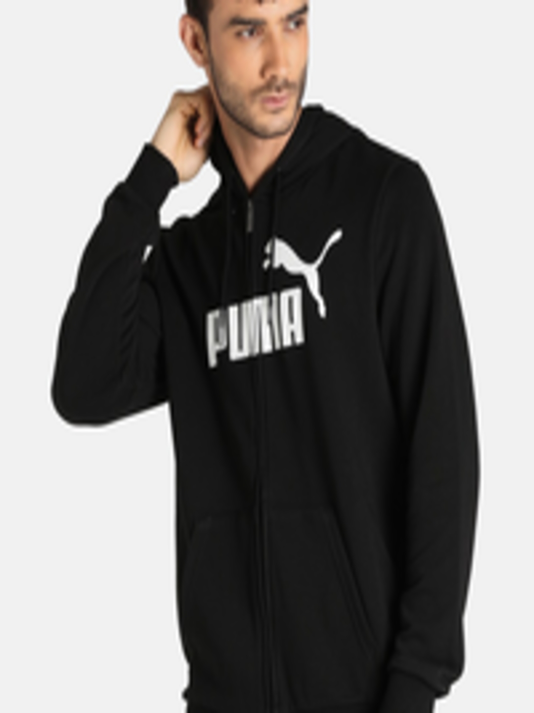 Buy Puma Men Black White Brand Logo Sporty Jacket - Jackets for Men ...