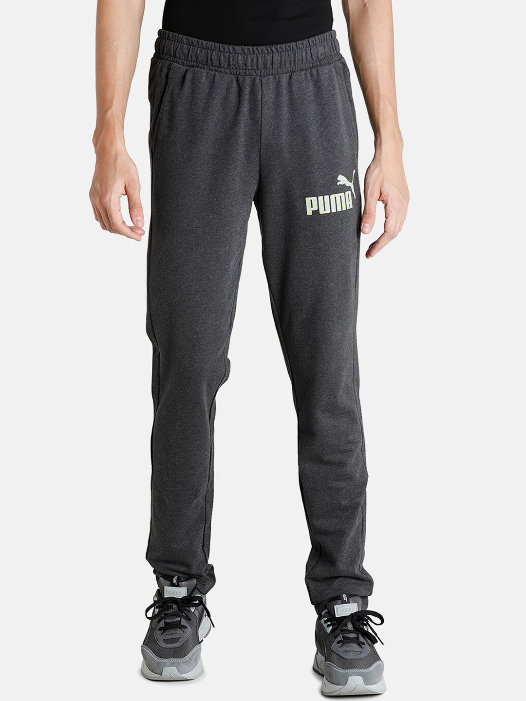 Buy Puma Men Grey Cotton Graphic Slim Fit Track Pants Track Pants for