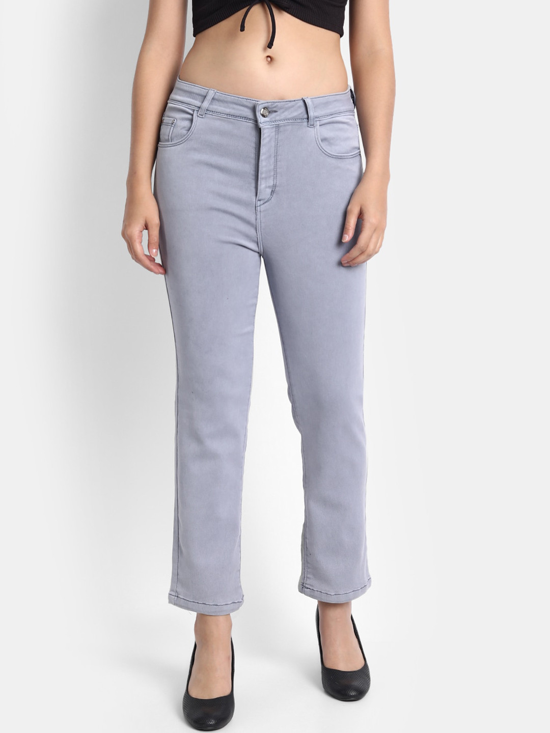 Buy BROADSTAR Women Grey Jean Straight Fit Stretchable Jeans Jeans