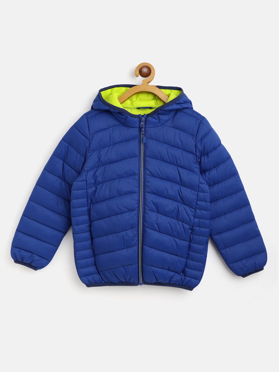 Buy Marks & Spencer Boys Blue Solid Hooded Puffer Jacket Jackets for