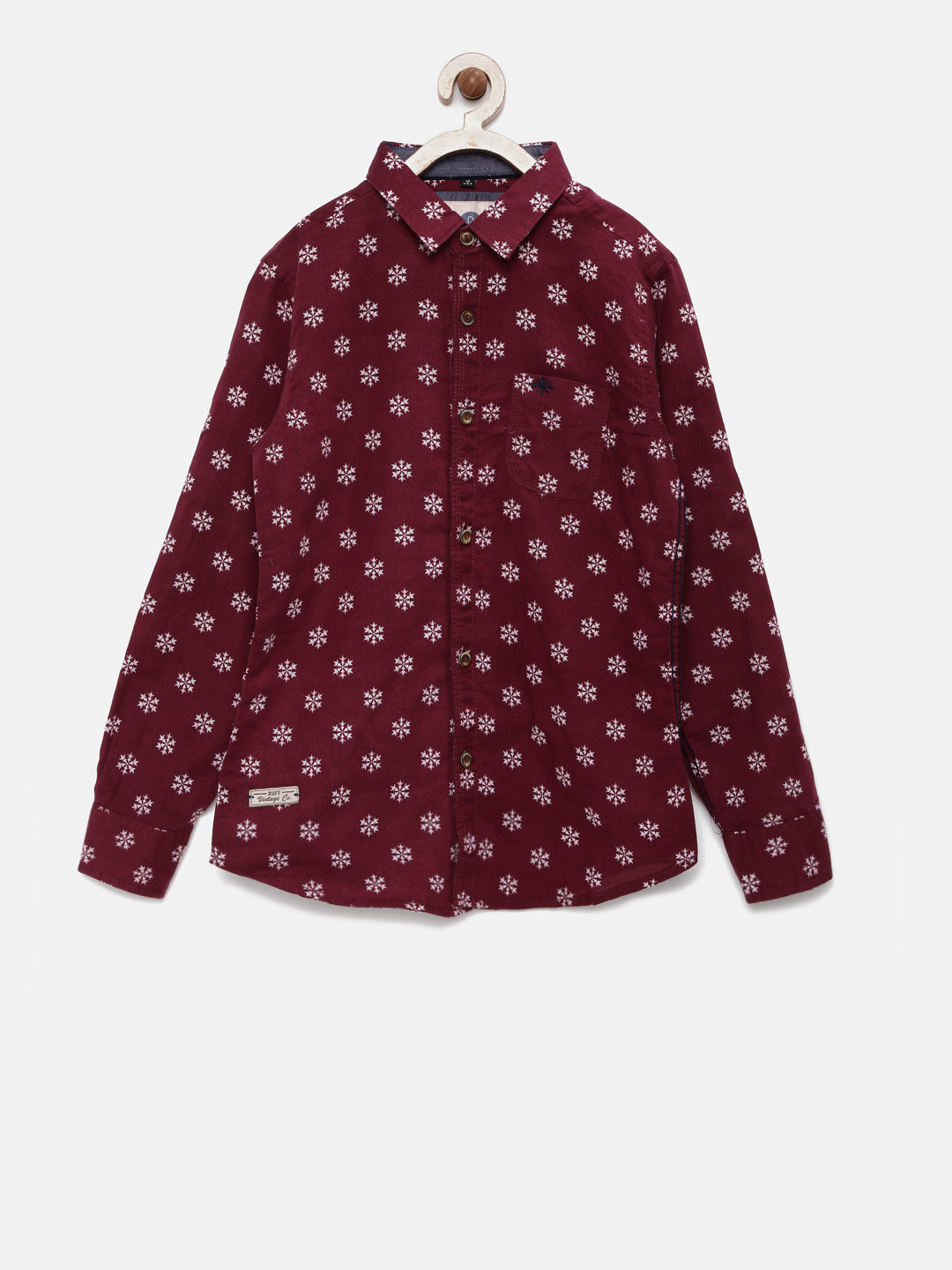 Buy RUFF Boys Maroon Printed Casual Shirt Shirts for Boys 1584573 Myntra