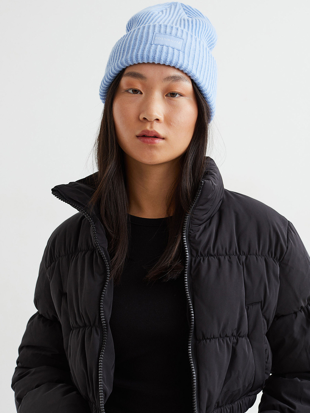 Buy H&M Women Black Cropped Puffer Jacket Jackets for Women 15846160