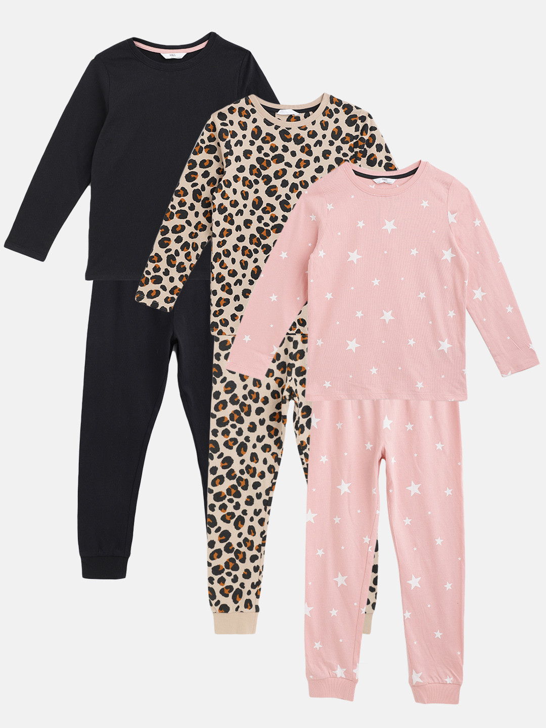 Buy Marks & Spencer Girls Pack Of 3 Pure Cotton Pyjamas Sets Night