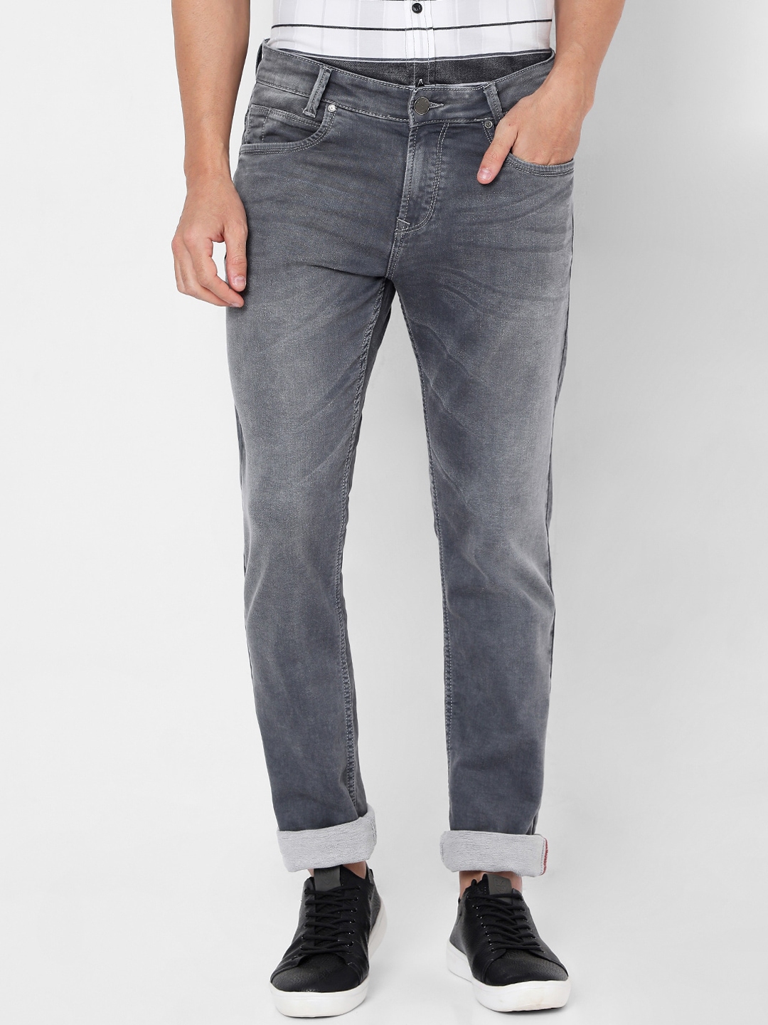 Buy Mufti Men Grey Heavy Fade Stretchable Jeans Jeans For Men 15847738 Myntra 