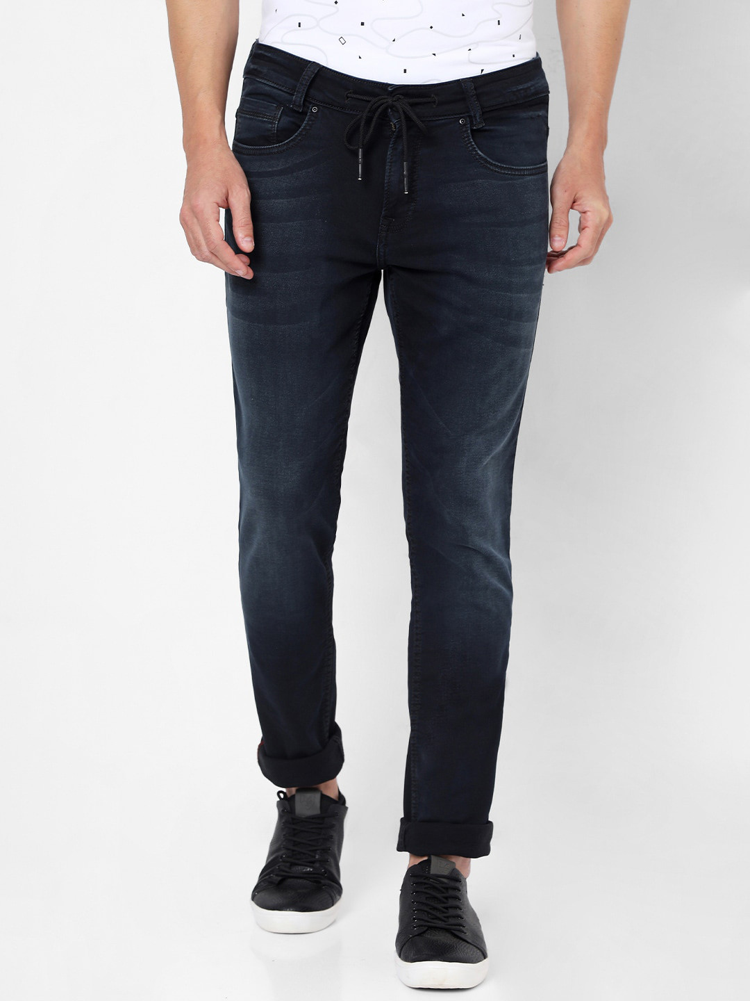 Buy Mufti Men Blue Slim Fit Heavy Fade Stretchable Jeans - Jeans for Men 15847764 | Myntra
