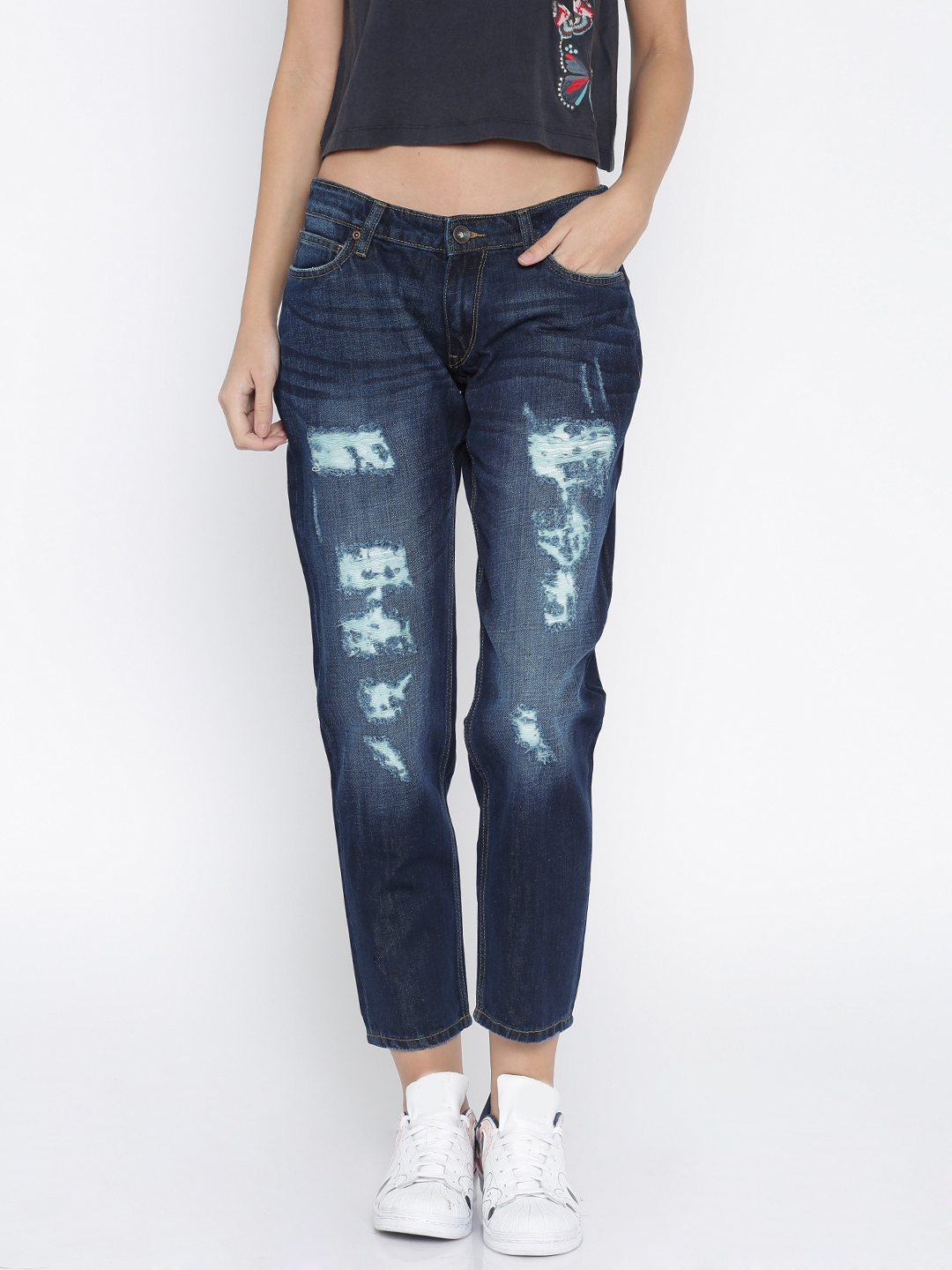 highly distressed jeans womens