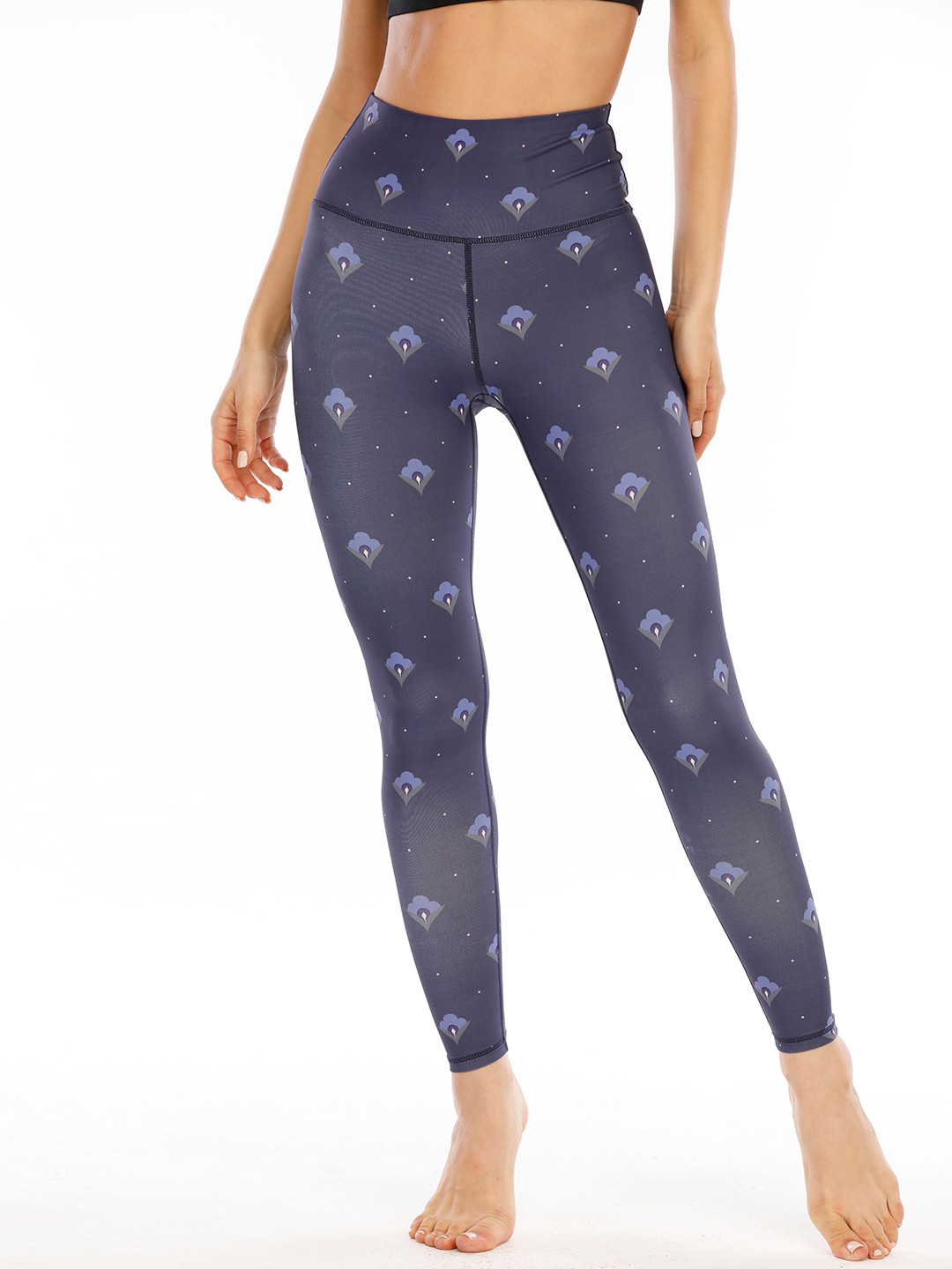Buy URBANIC Women Navy Blue Printed Leggings Tights for Women