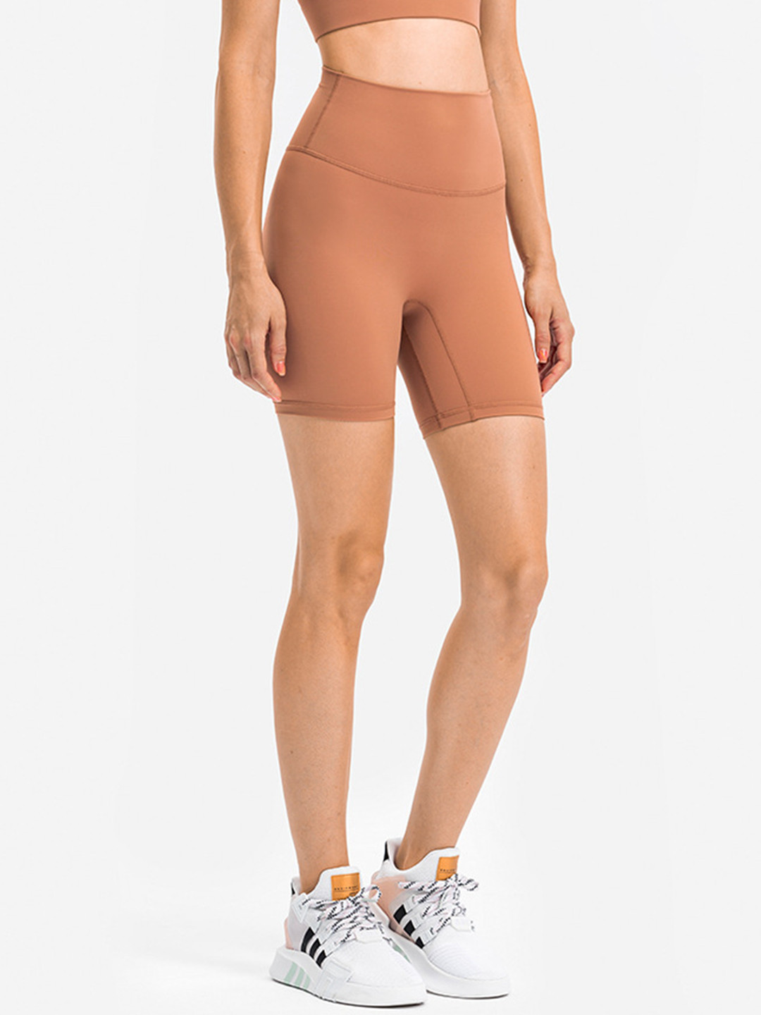 Buy URBANIC Women Beige Slim Fit High Rise Gym Biker Shorts Shorts