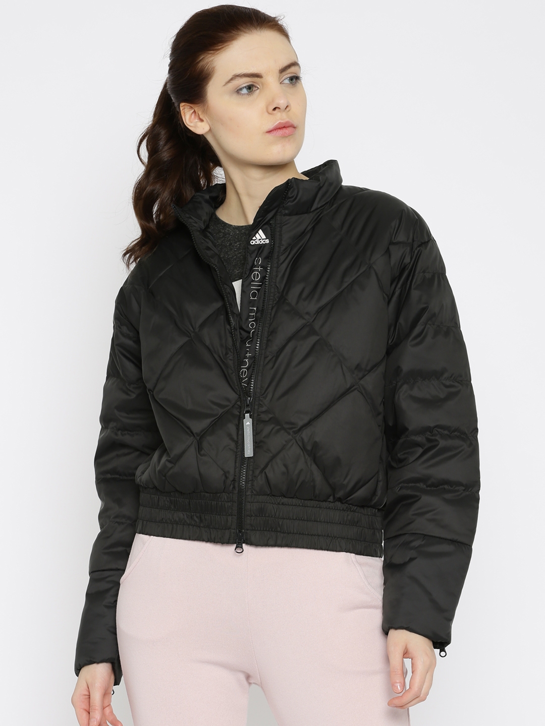 Buy ADIDAS Black Quilted Jacket - Jackets for Women 1585419 | Myntra