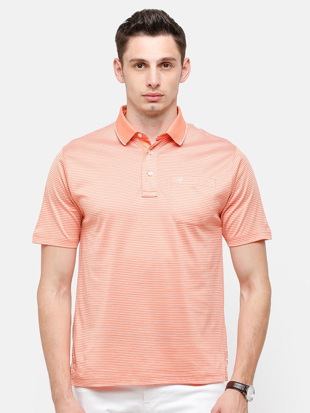 Buy Classic Polo Men Pink Polo Collar Pockets T Shirt Tshirts for Men 15856104 Myntra