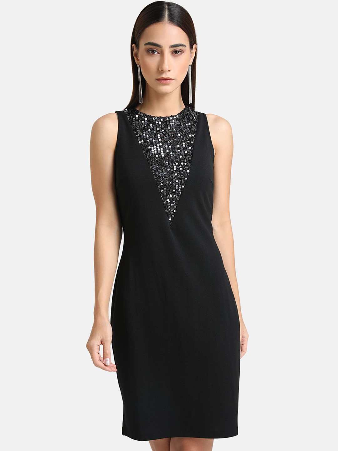 Buy Kazo Black Embellished Sheath Dress Dresses for Women 15865452