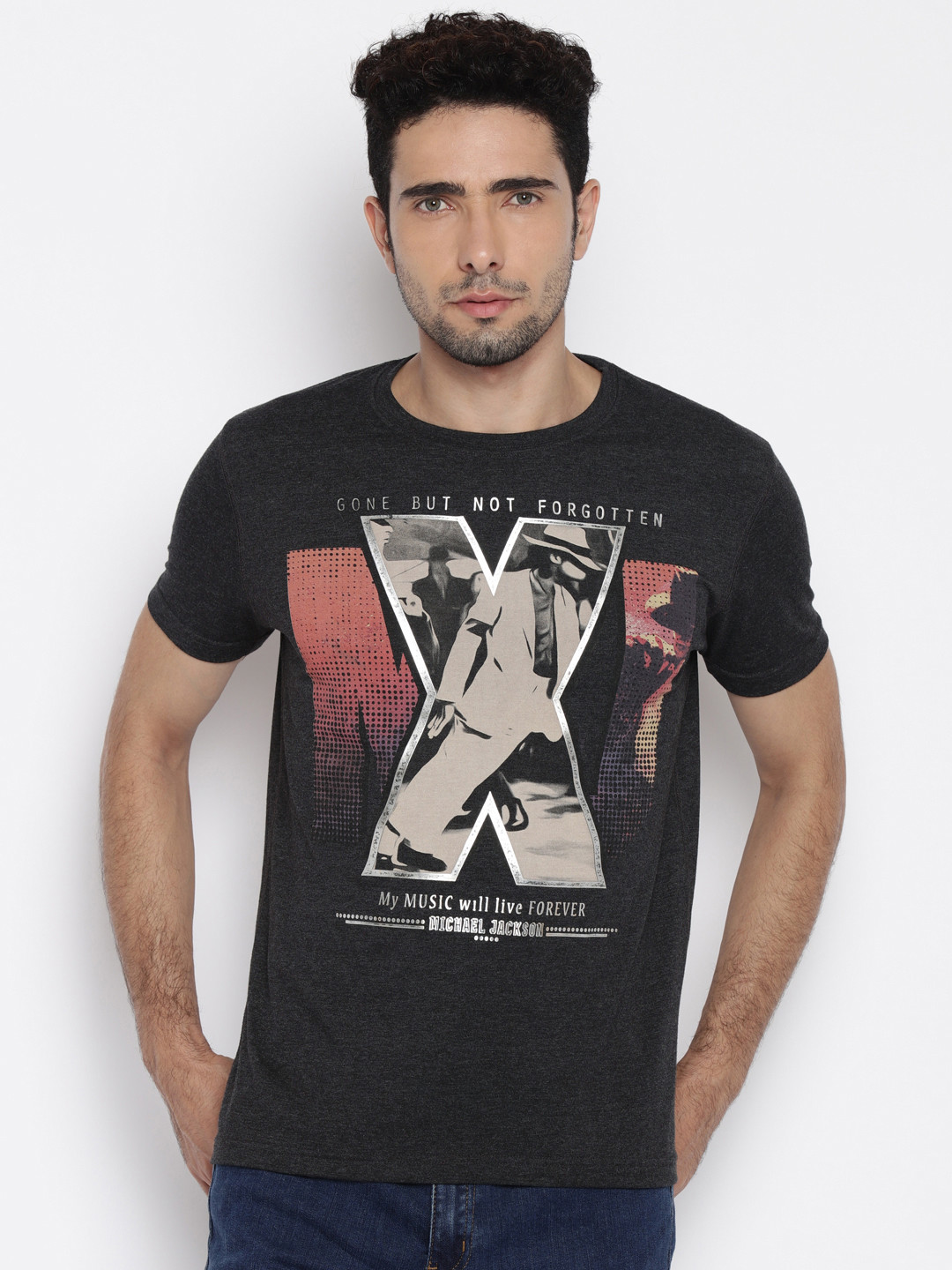 Buy Status Quo Men Charcoal Grey Printed T Shirt Tshirts for Men