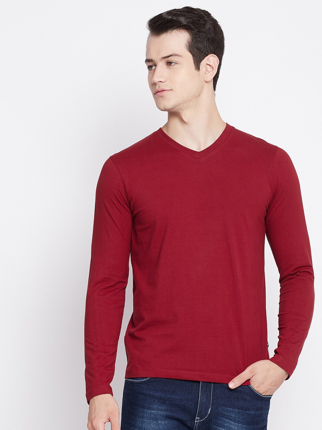 Buy Octave Men Red V Neck T Shirt - Tshirts for Men 15866898 | Myntra