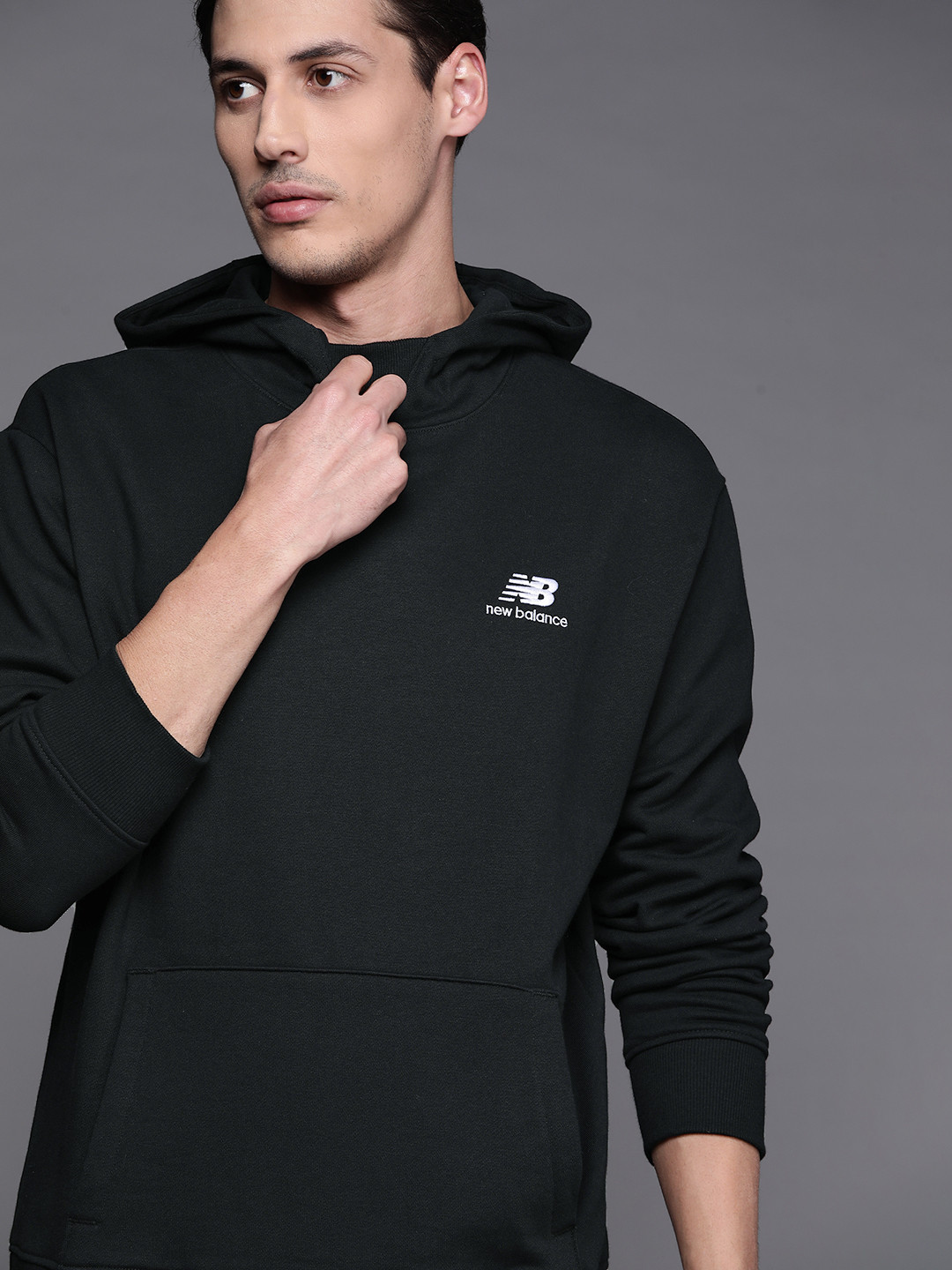 Buy New Balance Men Black Hooded Sweatshirt Sweatshirts for Men