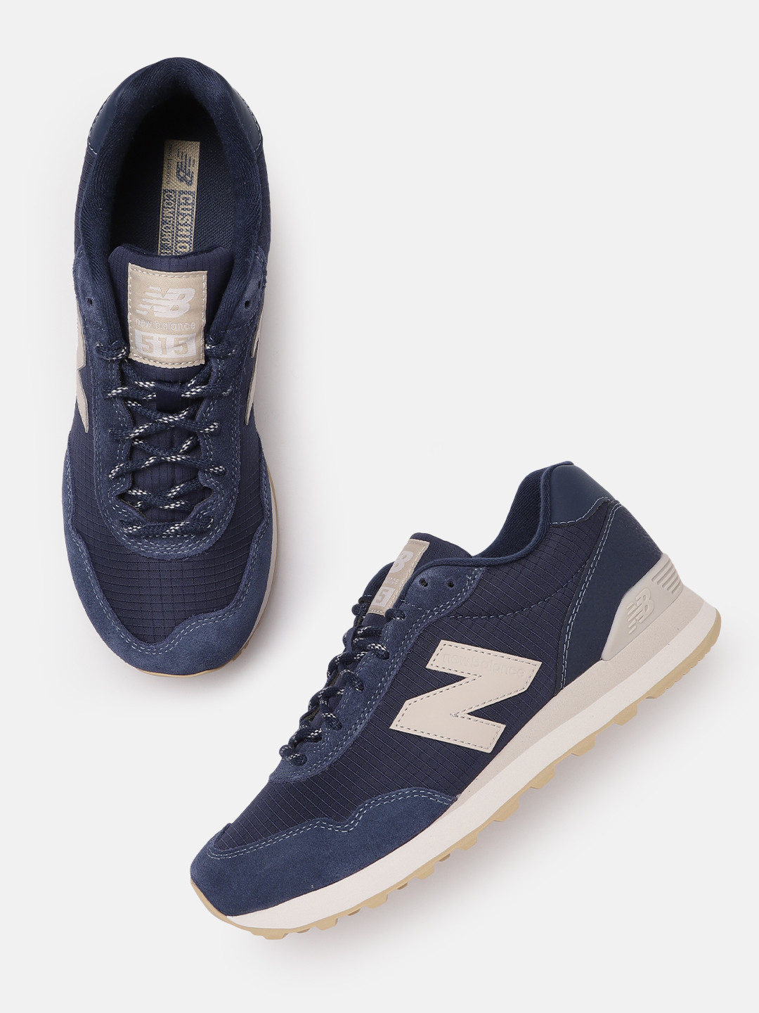 Buy New Balance Men Navy Blue Self Checked Sneakers Casual Shoes for
