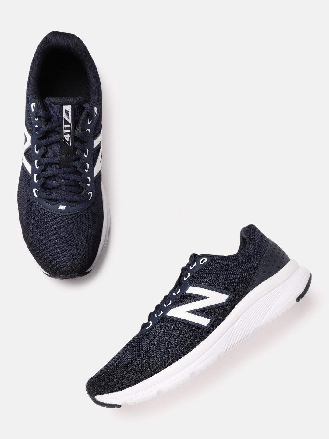 Buy New Balance Men Navy Blue Woven Design Running Shoes Sports Shoes